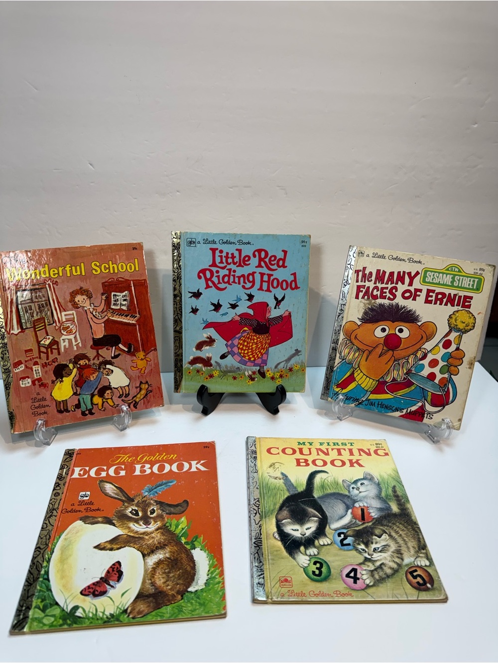 Set of 5 Vintage Little Golden Books 60's and 70's - Egg Book/Little Red Riding